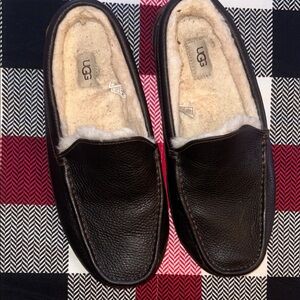 UGG Men's Chocolate Leather Slip-Ons